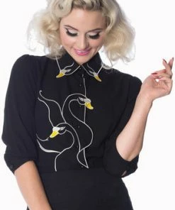 Banned Swan Lake Shirt -ROCKABILLY TOPS Shop swan lake shirt banned 3 300x
