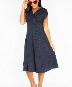 Voodoo Vixen Tabby Polka Dot Tea Dress 41 Voodoo Vixen Tabby Polka Dot Tea Dress -ROCKABILLY TOPS Shop tabby polka dot tea dress voodoo vixen 20 300x