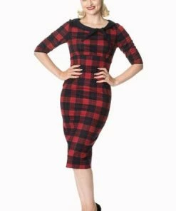 Banned Take Me To Paris Tie Neck Dress