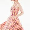Voodoo Vixen Tami Sweetheart Neckline Flare Dress In Gingham -ROCKABILLY TOPS Shop tami sweetheart neckline flare dress in gingham voodoo vixen 300x