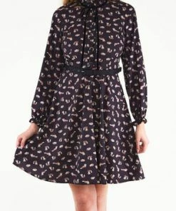 Voodoo Vixen Tessa Tie Neck Dress -ROCKABILLY TOPS Shop tessa tie neck dress voodoo vixen 3 300x