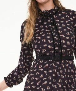 Voodoo Vixen Tessa Tie Neck Dress -ROCKABILLY TOPS Shop tessa tie neck dress voodoo vixen 4 300x