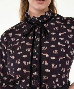 Voodoo Vixen Tessa Tie Neck Dress -ROCKABILLY TOPS Shop tessa tie neck dress voodoo vixen 5 300x