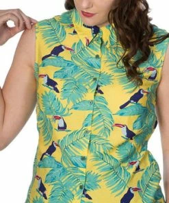 Banned Toucan All Over Blouse -ROCKABILLY TOPS Shop toucan all over blouse banned 2 300x
