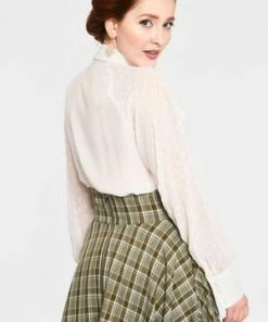 Voodoo Vixen Winona Neck Tie Chiffon Blouse -ROCKABILLY TOPS Shop tpa 2256 bi 05 300x