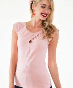 Voodoo Vixen Kaiya Keyhole Twist Knit Pullover Top -ROCKABILLY TOPS Shop tpa 2353 bi 05 300x