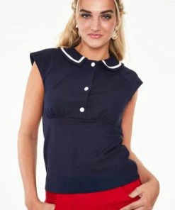 Voodoo Vixen Front Button Collar Top