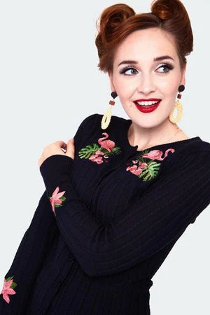 Voodoo Vixen Tropical Flamingo Emb Cardigan 6 Voodoo Vixen Tropical Flamingo Emb Cardigan - Image 4