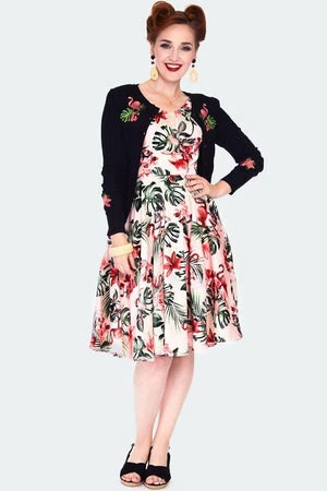 Voodoo Vixen Tropical Flamingo Emb Cardigan 7 Voodoo Vixen Tropical Flamingo Emb Cardigan - Image 5