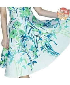 Dr Faust Turquoise Flowers White Midi Dress - Ophelia 7 Dr Faust Turquoise Flowers White Midi Dress - Ophelia -ROCKABILLY TOPS Shop turquoise flowers white midi dress ophelia dr faust 3 300x