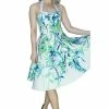 Dr Faust Turquoise Flowers White Midi Dress - Ophelia -ROCKABILLY TOPS Shop turquoise flowers white midi dress ophelia dr faust 300x