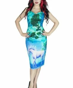 Dr Faust Unicorn In An Enchanted Forest Midi Dress - Inorog 8 Dr Faust Unicorn In An Enchanted Forest Midi Dress - Inorog -ROCKABILLY TOPS Shop unicorn in an enchanted forest midi dress inorog dr faust 3 300x