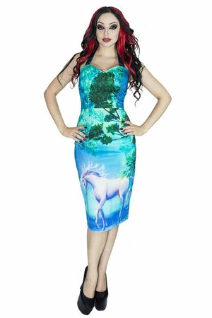 Dr Faust Unicorn In An Enchanted Forest Midi Dress - Inorog 5 Dr Faust Unicorn In An Enchanted Forest Midi Dress - Inorog - Image 3
