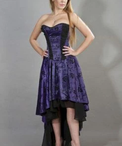 Burleska Valerie High Low Corset Dress In Satin Flock -ROCKABILLY TOPS Shop valerie high low corset dress in satin flock burleska 7 300x