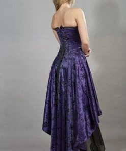 Burleska Valerie High Low Corset Dress In Satin Flock -ROCKABILLY TOPS Shop valerie high low corset dress in satin flock burleska 8 300x