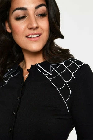 Voodoo Vixen Virginia Long Sleeve Spider Web Collar Cardigan 7 Voodoo Vixen Virginia Long Sleeve Spider Web Collar Cardigan - Image 5