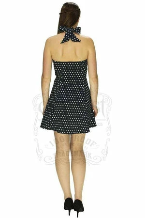 Dr Faust White Polka Dots Black Mini Dress - Isabella 6 Dr Faust White Polka Dots Black Mini Dress - Isabella - Image 4