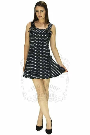 Dr Faust White Polka Dots Black Mini Dress - Isabella 3 Dr Faust White Polka Dots Black Mini Dress - Isabella