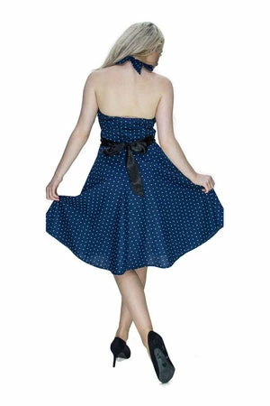 Dr Faust White Stars Navy Midi Dress - Kate 4 Dr Faust White Stars Navy Midi Dress - Kate - Image 2