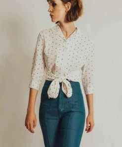 Voodoo Vixen Wilhelmenia Front Tie Anchor Cropped Top -ROCKABILLY TOPS Shop wilhelmenia front tie anchor cropped top voodoo vixen 4 300x