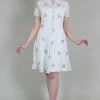 Voodoo Vixen Wonder White Chiffon Floral Embroidered Flared Dress
