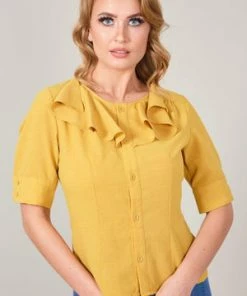 Voodoo Vixen Yan Blouse With Frill