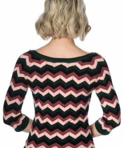 Banned Zoey Zig Zag Bow Front Top -ROCKABILLY TOPS Shop zoey zig zag bow front top banned 2 300x