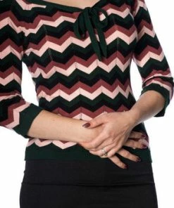 Banned Zoey Zig Zag Bow Front Top -ROCKABILLY TOPS Shop zoey zig zag bow front top banned 4 300x