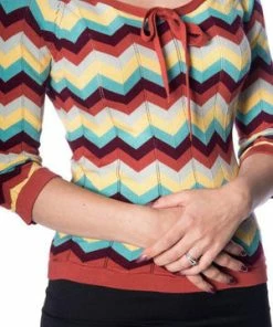 Banned Zoey Zig Zag Bow Front Top -ROCKABILLY TOPS Shop zoey zig zag bow front top banned 8 300x