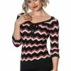 Banned Zoey Zig Zag Bow Front Top -ROCKABILLY TOPS Shop zoey zig zag bow front top banned 300x